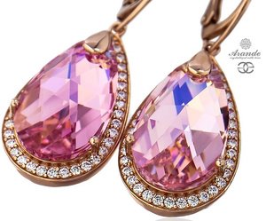 CRYSTALS BEAUTIFUL EARRINGS ENCANTE ROSE GOLD PLATED